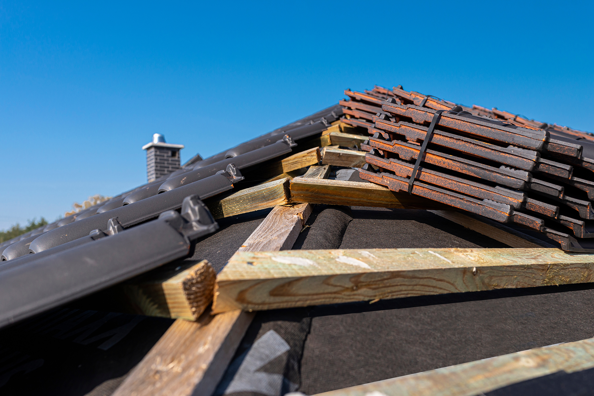New roofing tiles to go on roof in worthing